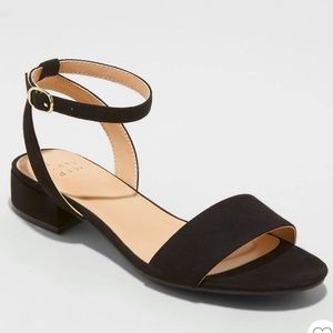 Flat strapped sandals - Black/suede